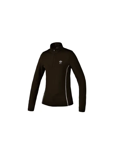 T-shirt d'entraînement polaire marron/kaki foncé pour femme - Wrangel - Kingsland Dressage - imagen 2