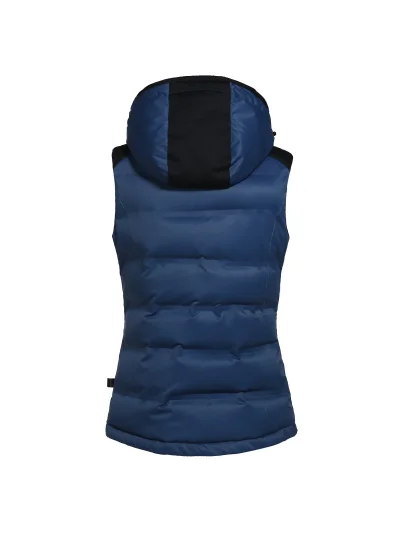 Gilet matelassé bleu foncé avec capuche pour femme Belle - Kingsland - imagen 2