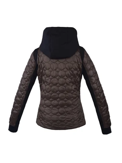 Veste matelassée marron foncé et noire à col haut et capuche pour femme modèle Ellison - Kingsland - imagen 2