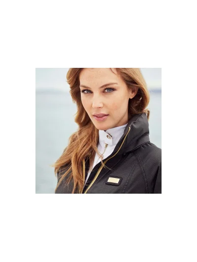 Coupe-vent imperméable noir et doré avec capuche pour femme Loris - Kingsland - imagen 4