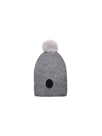 Bonnet épais en maille gris avec pompon et strass - Nakina - Kingsland Dressage - imagen 2