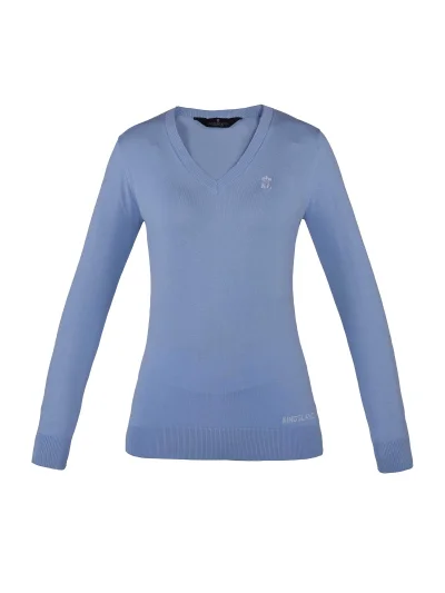 Pull fin en maille avec col de pic bleu clair pour femme Denia - Kingsland - imagen 2