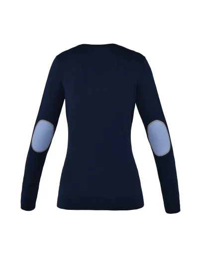 Pull fin en maille avec col de pic bleu marine pour femme Denia - Kingsland - imagen 3