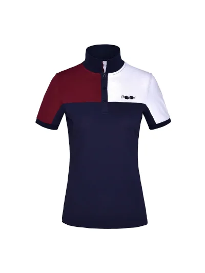 Polo en piqué à manches courtes bleu marine (navy blazer), bordeaux et blanc pour femme KLjaney - Kingsland - imagen 2