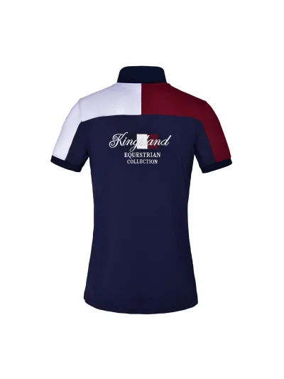 Polo à manches courtes en micro-piqué bleu marine, bordeaux et blanc pour homme KLjanko - Kingsland - imagen 3