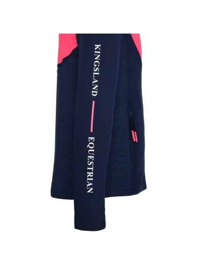 Veste fine technique d'entraînement bleu marine et corail pour fille KLjeri - Kingsland - imagen 3