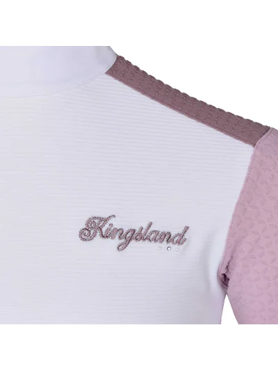 Polo de compétition à manches courtes rose et blanc pour fille KLlola - Kingsland - imagen 3