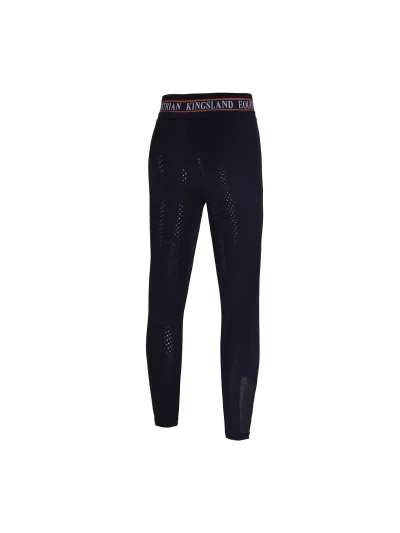Leggings bleu marine avec taille à rayures orange (grip à fond intégral) pour fille KLkandy - Kingsland - imagen 2