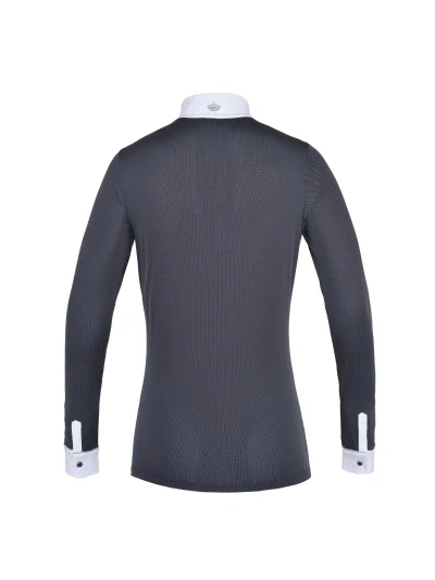 Polo de concours à manches longues bleu marine avec topitos blanc pour femme KLdominique - Kingsland - imagen 2