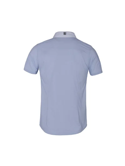 Chemise de compétition à manches courtes blanc à micro-pois bleu pour homme KLander - Kingsland - imagen 2