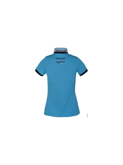 Polo en piqué à manches courtes bleu ciel (blue atoll) pour femme Ursa - Kingsland - imagen 2