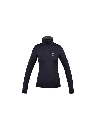 Polo technique à manches longues bleu marine avec logo au dos pour femme Blanche - Kingsland - imagen 2
