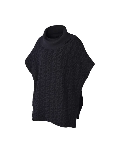 Poncho en maille gris foncé et noir à col montant pour femme Blanco - Kingsland - imagen 2