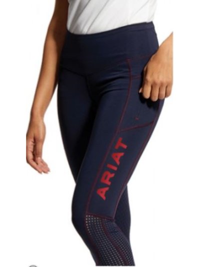 Leggings d'été avec perforaciones bleu marine et détails en rouge (grip à fond intégral) pour femme EOS - Ariat