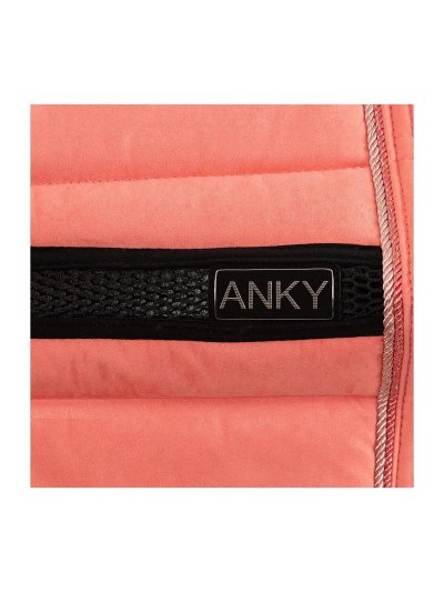 Pink (Sugar Coral) dressage saddle pad with anti-slip at the withers, decorative cord edges and reinforced girth strap area for horse - Anky - imagen 3