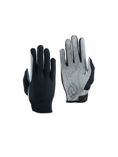 Guantes de verano para montar a caballo color negro y gris LOKAIER - Roeckl