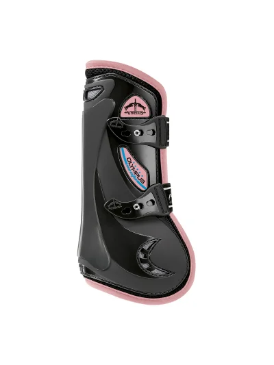Guêtres antérieures de saut noir et rose poudré Olympus Vento - Veredus