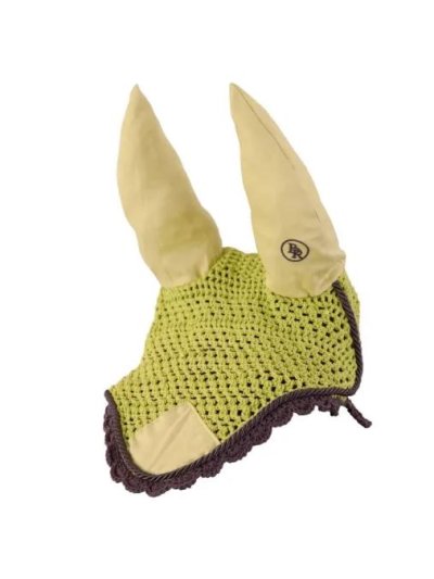 Lime crochet earmuffs with fabric ears for pony - BR