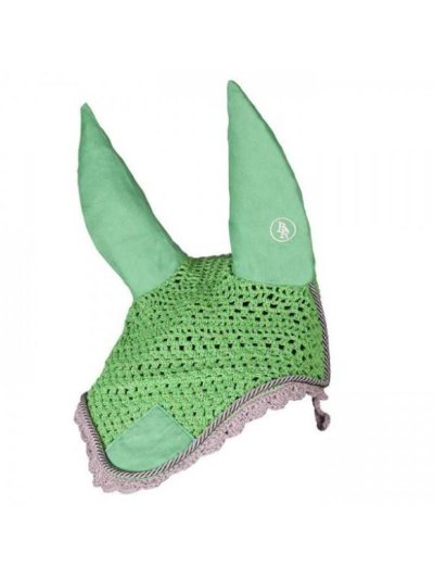 Green crochet earmuffs with fabric ears for pony - BR