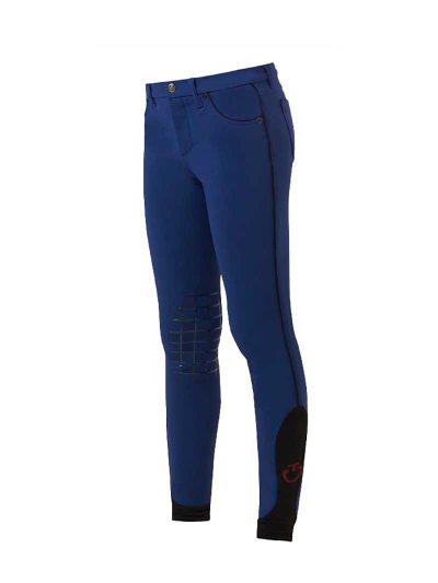 Pantalons d'équitation bleu avec bordure noir (grip aux genoux) junior unisexe - Cavalleria Toscana (copia)