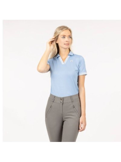 Polo de piqué técnico de manga corta azul (Endless Sky) para mujer - Anky
