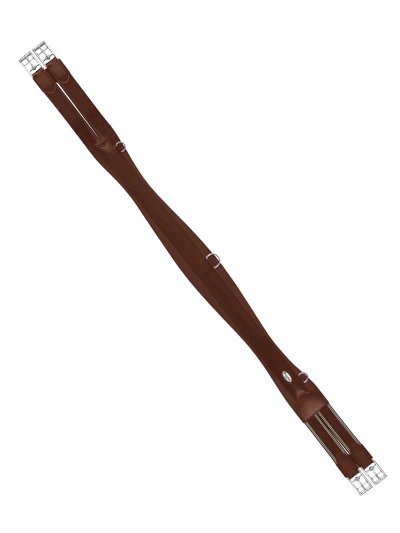 Sangle de saut en cuir marron avec élastique a un côté - A4 - Prestige