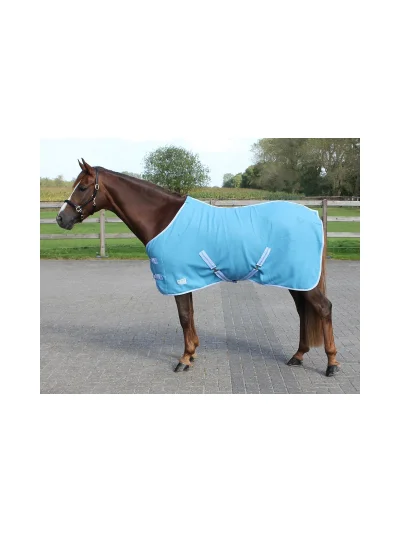 Couverture polaire bleu clair poney pour cheval - QHP - imagen 2