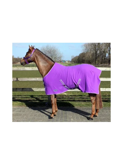 Couverture polaire séchante avec sangles croisées violet pour poney - QHP - imagen 2