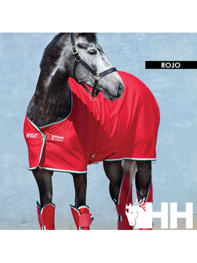 Manta roja de poliéster peinado con una gran capacidad de secado para caballo - AMIGO