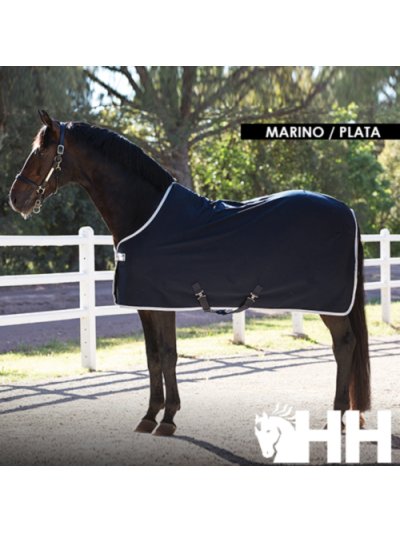 Manta azul marino de poliéster peinado con una gran capacidad de secado para caballo - AMIGO