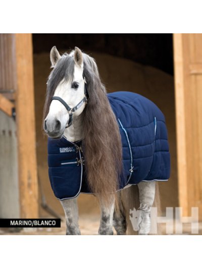 Couverture d'écurie bleu marine 200g pour cheval - Rambo