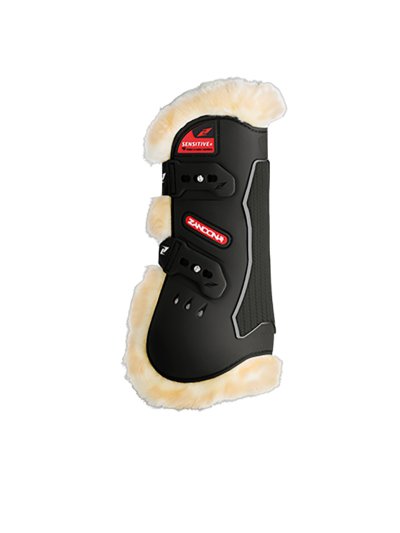 Lot de 2 protections antérieures noirs de saut avec mouton Carbon air sensitive - Zandona