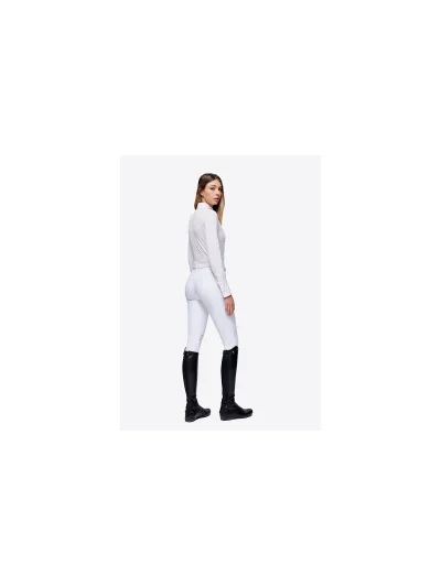 White long-sleeve jersey and mesh competition shirt for women - RG - imagen 2
