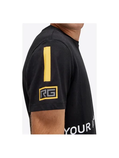 Camiseta de algodón negra con gráfico RG para hombre - RG - imagen 4