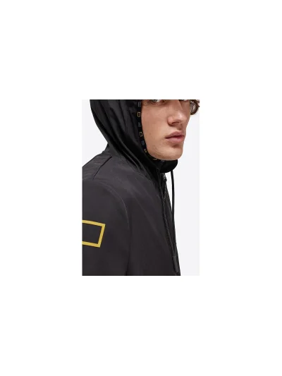 Chaqueta softshell negra impermeable con capucha para hombre - RG - imagen 2