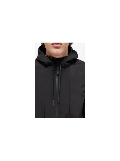 Chaqueta softshell negra impermeable con capucha para hombre - RG - imagen 3