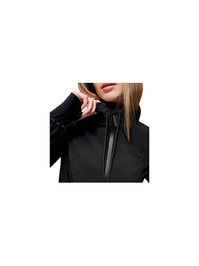 Black waterproof hooded softshell jacket for women - RG - imagen 3