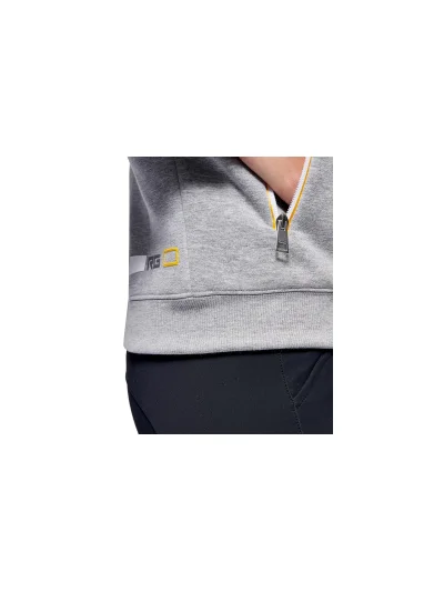 Grey melange cotton hooded zip sweatshirt for women - RG - imagen 3