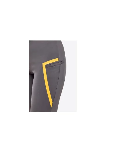 Dark grey high-waisted knee-grip riding leggings with pockets for women - RG - imagen 4