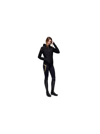 Black high-waisted knee-grip riding leggings with pockets for women - RG - imagen 2