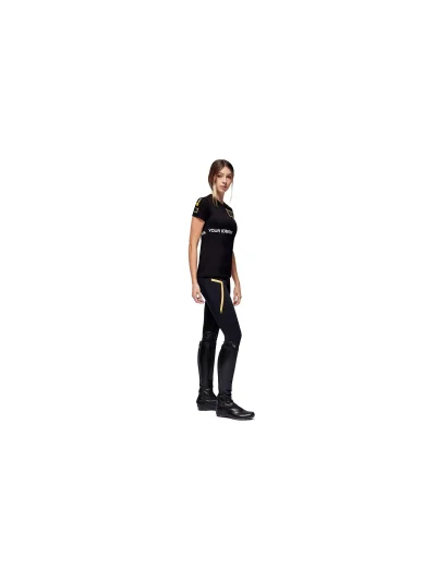 Black high-waisted knee-grip riding leggings with pockets for women - RG - imagen 3