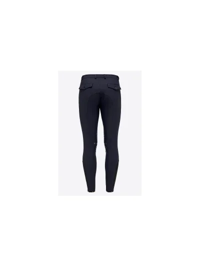 Pantalones de montar azul marino de jersey bielástico con grip en rodilla para hombre - RG - imagen 3