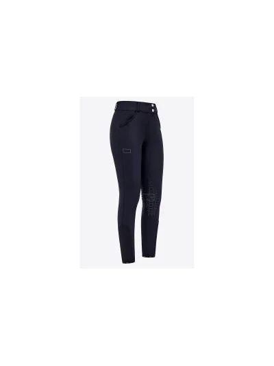 Pantalon d'équitation bleu marine taille haute en jersey à basanes pour femme - RG - imagen 2
