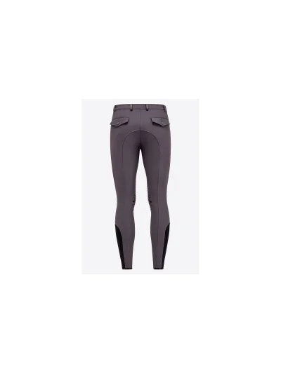 Pantalones de montar gris oscuro de jersey bielástico con grip en rodilla para hombre - RG - imagen 3