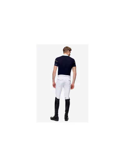 Polo de concurso de manga corta azul marino con corchetes ocultos para hombre - RG - imagen 2