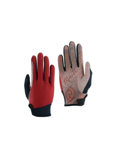 Guantes de verano para montar a caballo color rojo y negro LOKAIER - Roeckl