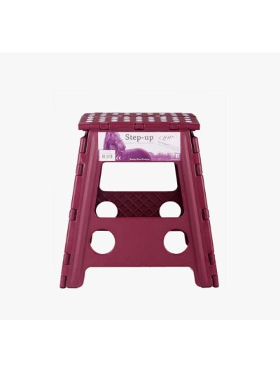 Taburete alto plegable color burdeos (39cm) - QHP