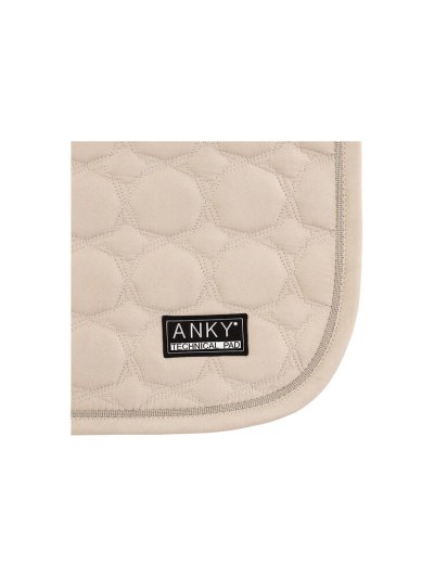 Beige Dressage Saddle Pad (Island Fosil) with Silver Beaded Detail on the Back for Horse - Anky - imagen 2