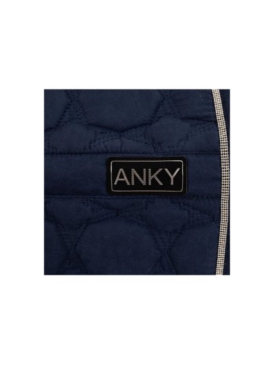 Dressage Saddle Pad in Indigo Blue (Mood Indigo) with Silver Metal Bead Detailing on the Rear for Horse - Anky - imagen 3