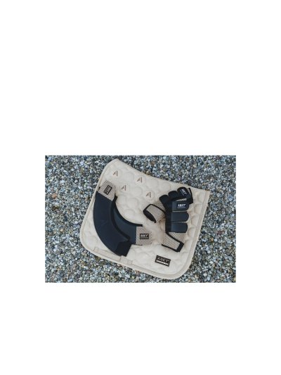 Beige Dressage Saddle Pad (Island Fosil) with Silver Beaded Detail on the Back for Horse - Anky - imagen 4